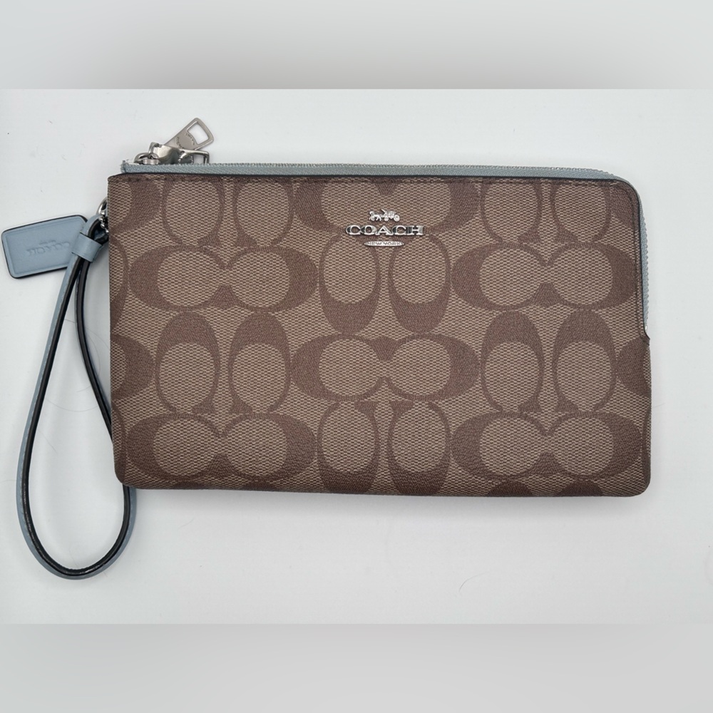 Coach Brown Signature Wristlet